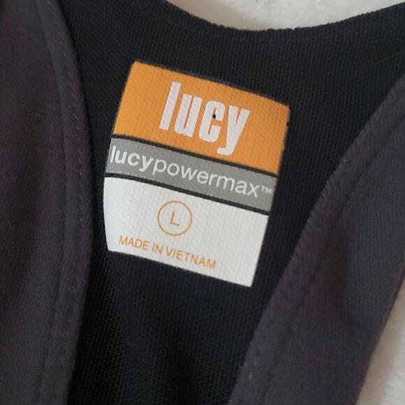 Lucy Powermax Fuchsia / Gray Mesh Racerback Workout Tank Top Size Large - Picture 7 of 10